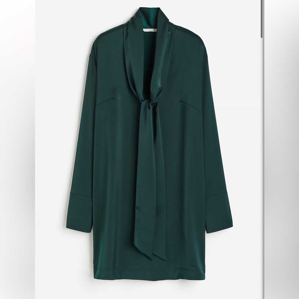 NWT H&M Tie-detail satin dress
